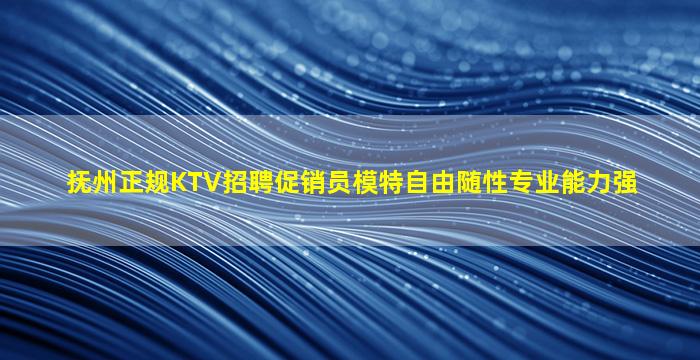 抚州正规KTV招聘促销员模特自由随性专业能力强